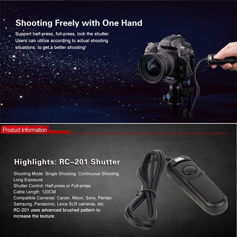 Pixel Camera Remote Shutter Cable E3 Shutter Release Cord Compatible with Canon Olympus Fujifilm Replaces RS-60E3 Remote Switch - Image 5
